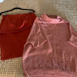 Cabi tulip skirt 6 and fold over pullover sweater size S, like new condition.